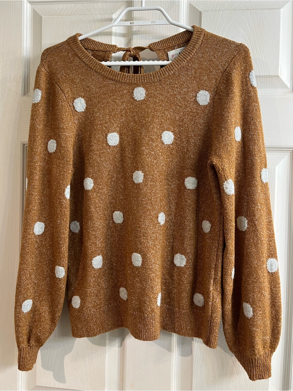 Lucky Brand Tie Back Polka Dot Sweater